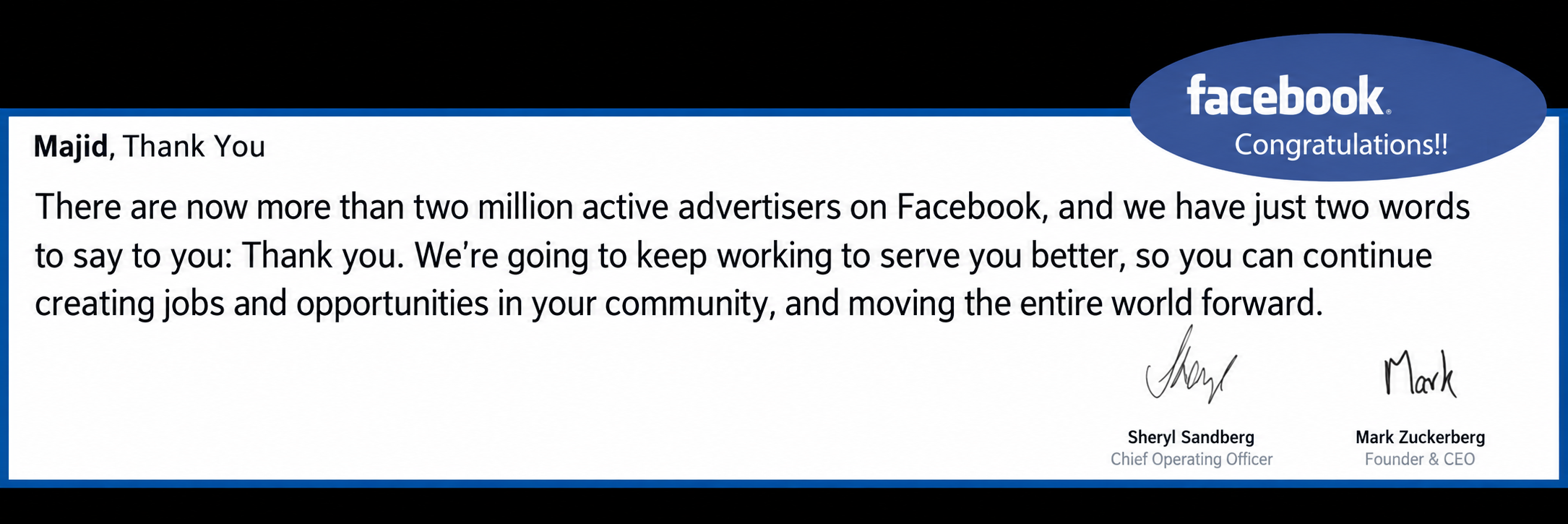 Mark Zukerberg and Shierly Sandberg facebook